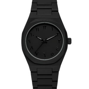 Black Japanese Aura Watch – Green Dial | Dual Tone Stainless Steel | Day & Date